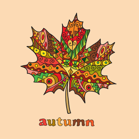 Isolated autumn bright vector maple leafのイラスト素材