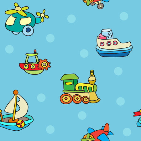 Seamless pattern with colorful childrens toysのイラスト素材