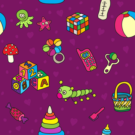 pattern with toysのイラスト素材