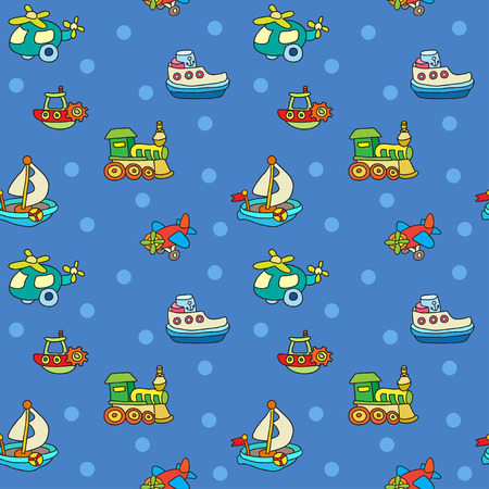 Seamless pattern with colorful childrens toysのイラスト素材