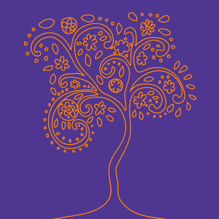 Doodle tree. Hand drawn.のイラスト素材