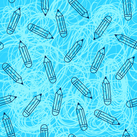 Background with pencils. Vector seamless pattern.のイラスト素材