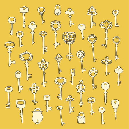 Set of 40 key vectorのイラスト素材