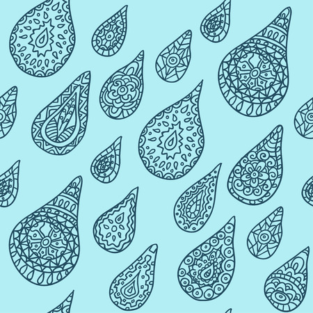 Seamless pattern with hand drawn dropsのイラスト素材