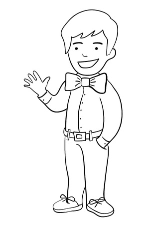 Illustration of a smiling boyのイラスト素材