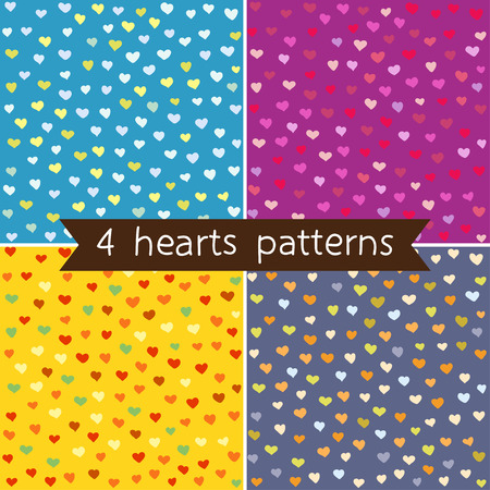 Four hearts patternsのイラスト素材
