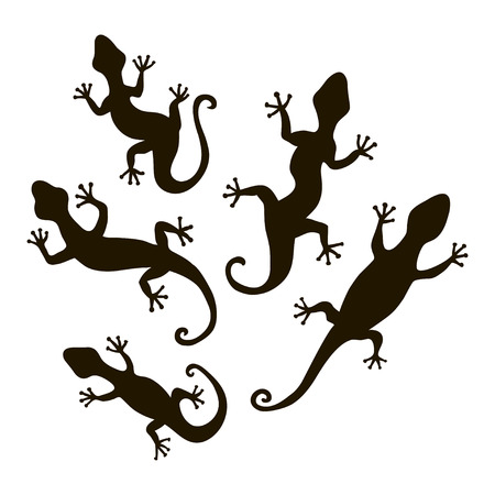 Lizards silhouette vectorのイラスト素材