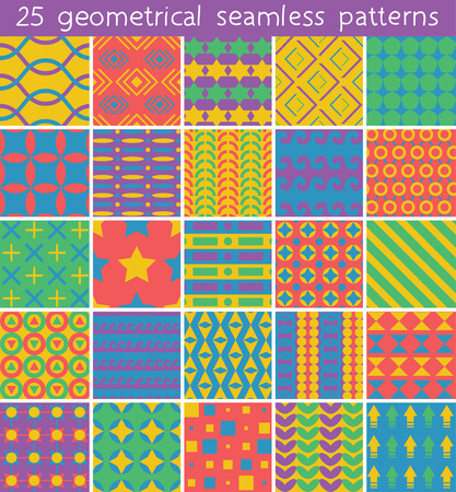 25 seamless pattern. Vector seamless pattern. Endless texture can be used for printing onto fabric, paper or scrap booking, wallpaper, pattern fills, web page background, surface texture.のイラスト素材