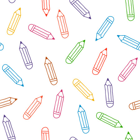 Background with pencils. Vector seamless pattern.のイラスト素材