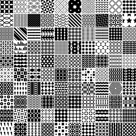 100 monochrome pattern. Vector seamless pattern. Endless texture can be used for printing onto fabric, paper or scrap booking, wallpaper, pattern fills, web page background, surface texture.のイラスト素材