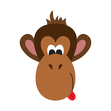 Monkey head - vector illustration