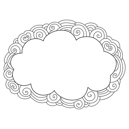 Vintage decorative frame. Vector illustration. Sketch of hand drawing frame. Beautiful vector design.のイラスト素材