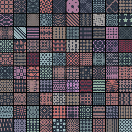 100 retro pattern. pattern. Endless texture can be used for printing onto fabric, paper or scrap booking, wallpaper, pattern fills, web page background, surface texture.のイラスト素材