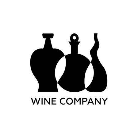 Bottles of wine. Logo Design Template. Beautiful vector design.のイラスト素材