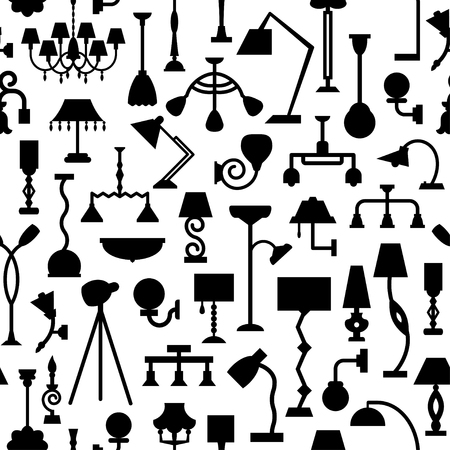 Vector seamless pattern with lamps. Can be used for textile, website background, book cover, packaging.のイラスト素材