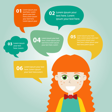 Person icon with colorful dialog speech bubbles. Vector illustration for your cute design.のイラスト素材