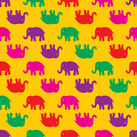 Seamless vector pattern with elephants. Can be used for textile, website background, book cover, packaging.のイラスト素材