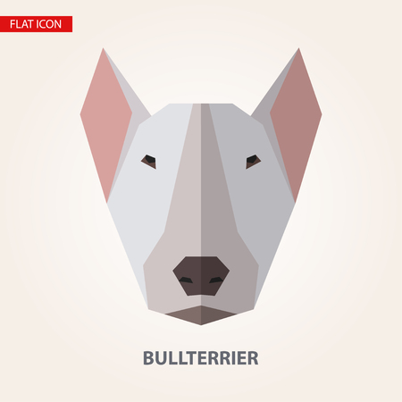 Bullterrier head vector illustration. It can be used as - logo, pictogram, icon, infographic element.のイラスト素材