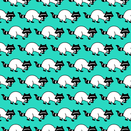 Seamless pattern with raccoon. Endless texture can be used for wallpaper, pattern fills, web page background, surface textures.のイラスト素材