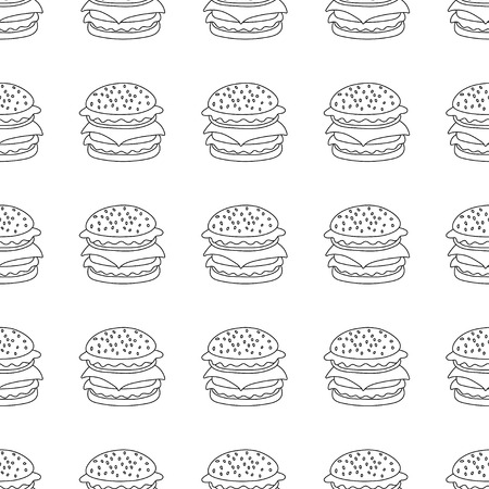 Vector seamless pattern with hamburger. Can be used for textile, website background, book cover, packaging.のイラスト素材