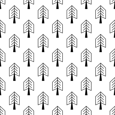 Seamless pattern with outline stroke icons with tress. Vector illustration for your cute design.のイラスト素材