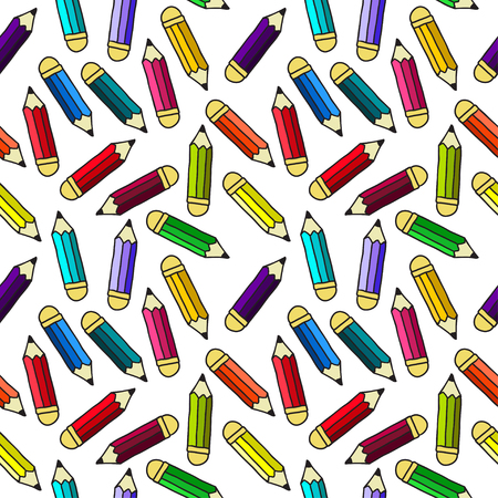 Background with pencils. Vector seamless pattern.のイラスト素材