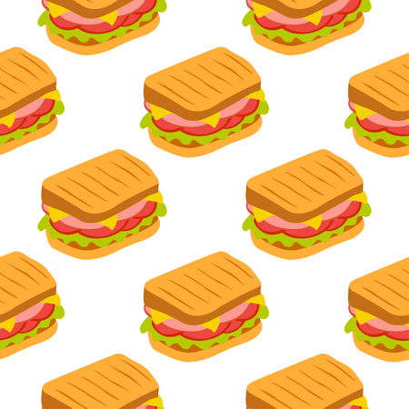 Pattern with sandwich.のイラスト素材