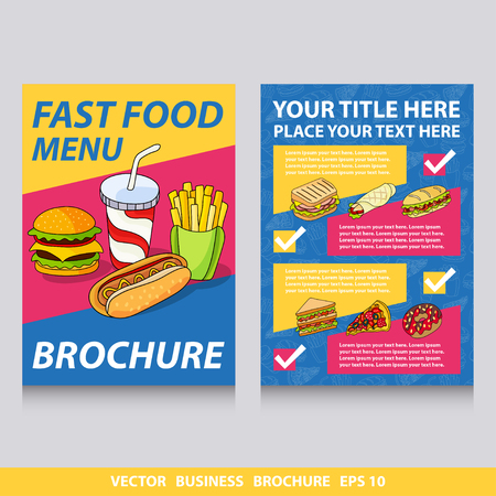 A Vector flyers brochure  design with fast food, icons.のイラスト素材
