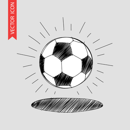 Soccer ball hand drawn icon. Flat vector illustration. Football. It can be used as - logo, pictogram, icon, infographic element.のイラスト素材