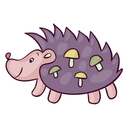 Cute hedgehog cartoon. Template for style design.のイラスト素材
