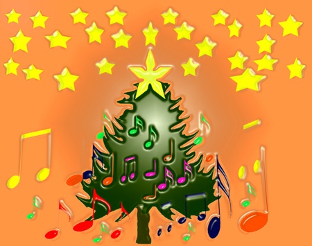 Musical Christmas Treeの写真素材