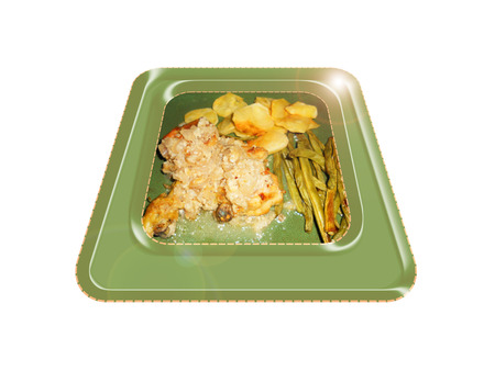Chicken with cashew and green bean. Composition.の写真素材