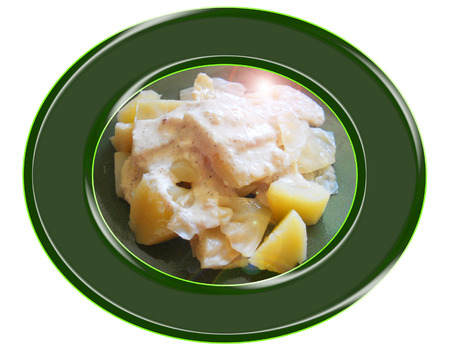 Cabbage  with  cashew sauce. Composition.の写真素材