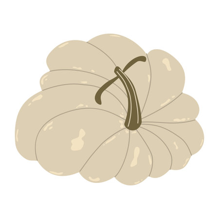 Cute pumpkin, autumn seasonal vegetable. Thanksgiving element. Flat vector illustration for decor.のイラスト素材