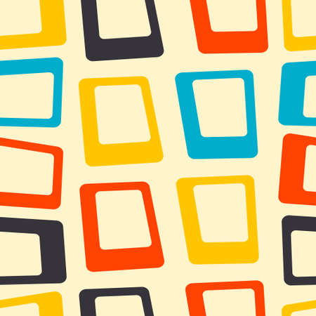 Mid century fifties modern square retro colors seamless vector pattern. Part of collection