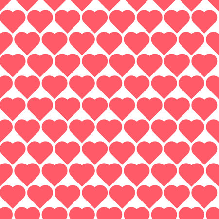 Valentine's day pink hearts seamless vector pattern. Part of collectionのイラスト素材