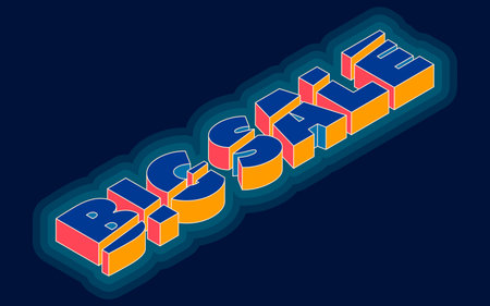 Big sale isometric design with bright shadow. Design for shop bannerのイラスト素材