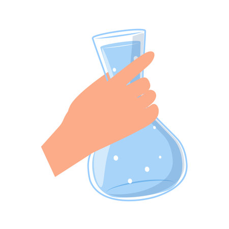 Hand holding carafe with clean water, healthy hydration, lifestyle habit, transparent, eco-friendlyのイラスト素材