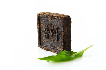 pressed tea, hieroglyph ,Pu-erh teaの写真素材