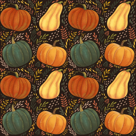 Large orange hand drawn pumpkin on a white backgroundの写真素材