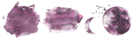 Gothic background, purple dark spots, full moon and moon.の写真素材