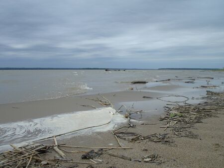 seashore after a stormの写真素材