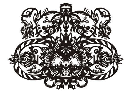 plant decorative black pattern on a white backgroundのイラスト素材