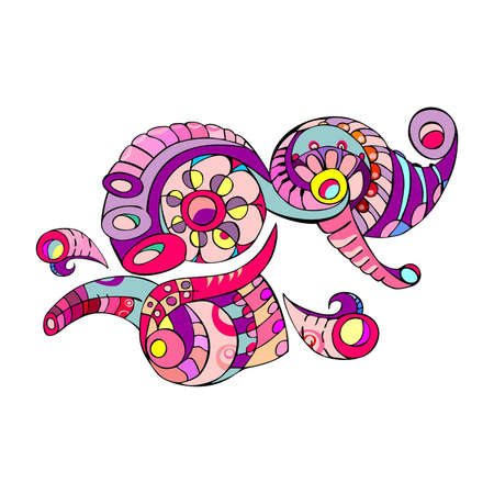 decorative floral design on a white backgroundのイラスト素材