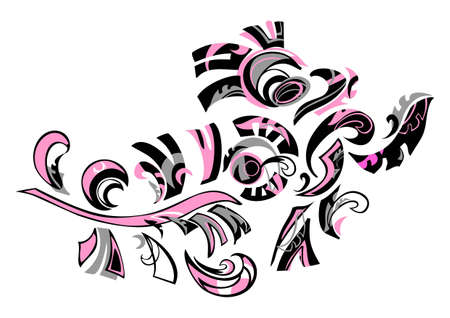 decorative floral design on a white backgroundのイラスト素材
