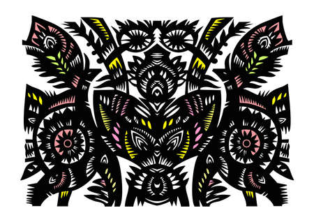 decorative floral pattern on a white backgroundのイラスト素材