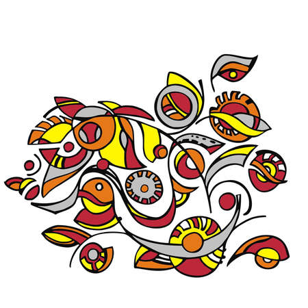 decorative floral design  on a white backgroundのイラスト素材