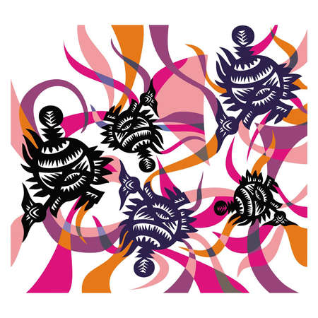 abstract composition on a white backgroundのイラスト素材