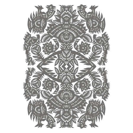 vertical decorative patternwith flowers on awhite backgroundのイラスト素材