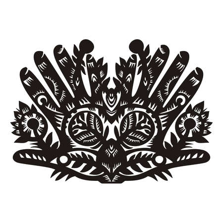 pattern in the form of palms on a white backgroundのイラスト素材